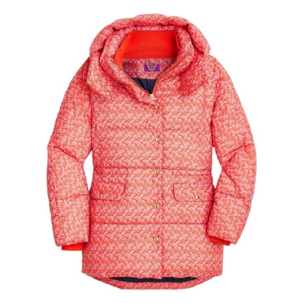 J. Crew Chateau Puffer Coat in Liberty® Toutouayette fabric